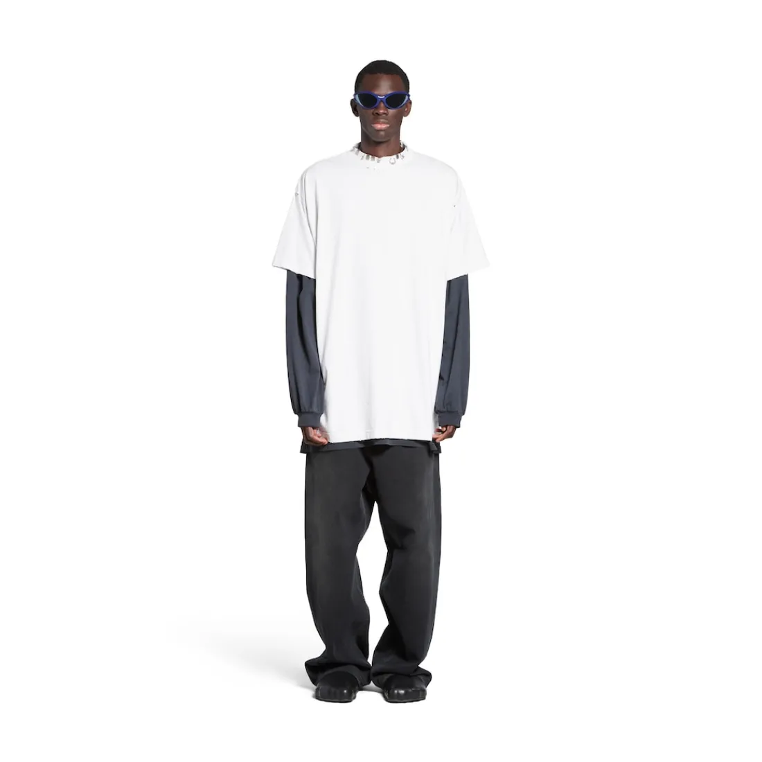 Balenciaga T-shirts | T-shirts-T-shirt Pierced Oversize in Bianco