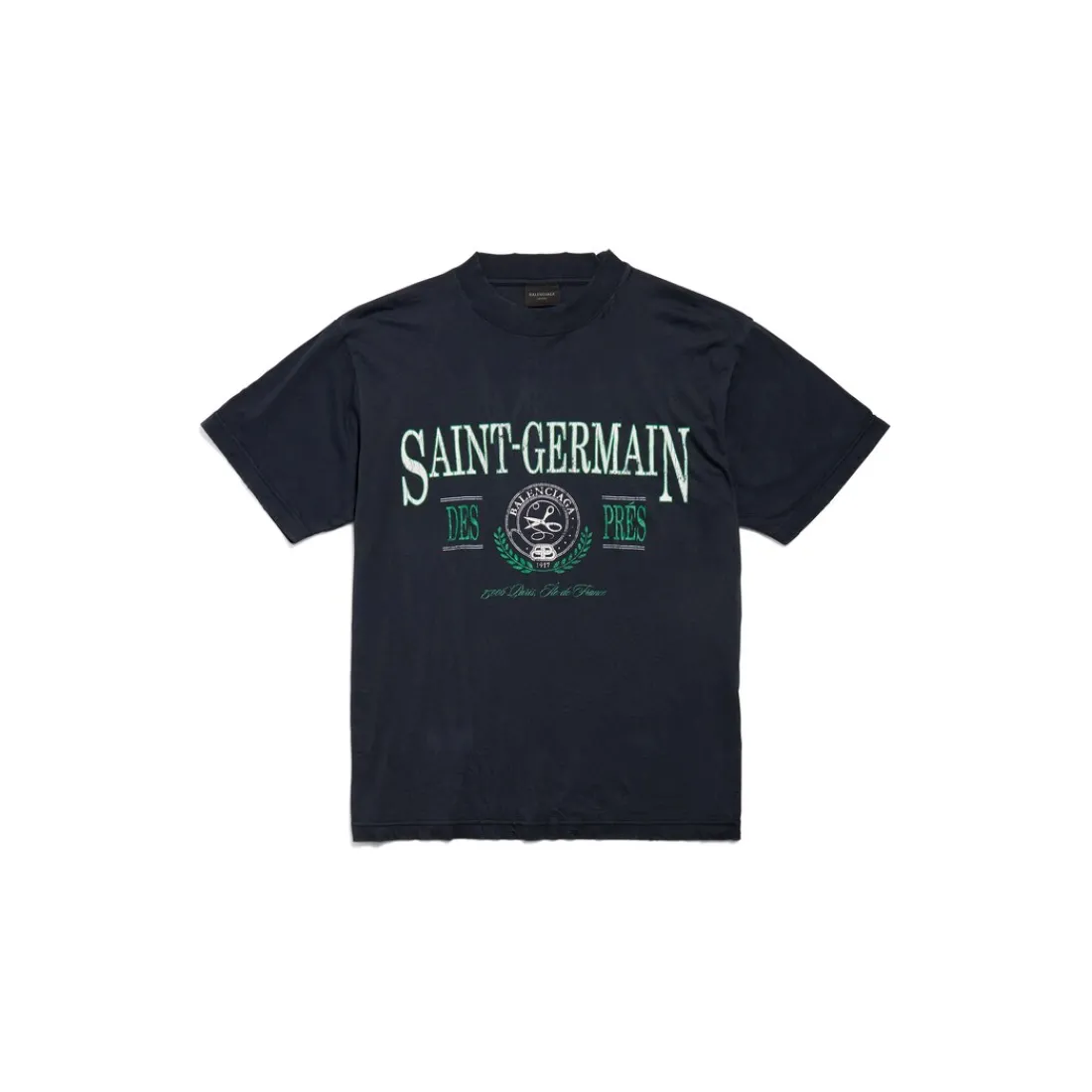 Balenciaga T-shirts | T-shirts-T-shirt Saint Germain Small Fit in Blu Scuro Bluscuro